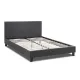 Κρεβάτι Flat Megapap υφασμάτινο χρώμα ανθρακί 150x200εκ. - Κρεβάτια