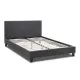 Κρεβάτι Flat Megapap υφασμάτινο χρώμα ανθρακί 140x190εκ. - Κρεβάτια