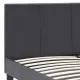 Κρεβάτι Flat Megapap από τεχνόδερμα χρώμα μαύρο ματ 140x190εκ.