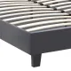 Κρεβάτι Flat Megapap από τεχνόδερμα χρώμα μαύρο ματ 140x190εκ.