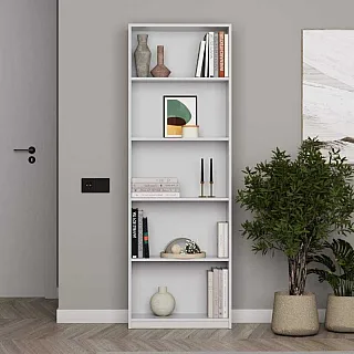 Βιβλιοθήκη Max Megapap σε χρώμα λευκό 58x23x170εκ.
