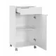 Ντουλάπι Diamond Megapap τροχήλατο σε χρώμα λευκό 50x40x100εκ. - Έπιπλα μπάνιου