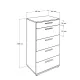 Συρταριέρα Trendline Megapap με σε χρώμα λευκό 60x44x108εκ. - Συρταριέρες - Τουαλέτες