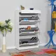 Παπουτσοθήκη Flat Megapap 18 ζεύγων σε χρώμα λευκό 75x29x128εκ. - Παπουτσοθήκες