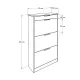 Παπουτσοθήκη Flat Megapap 18 ζεύγων σε χρώμα λευκό 75x29x128εκ. - Παπουτσοθήκες