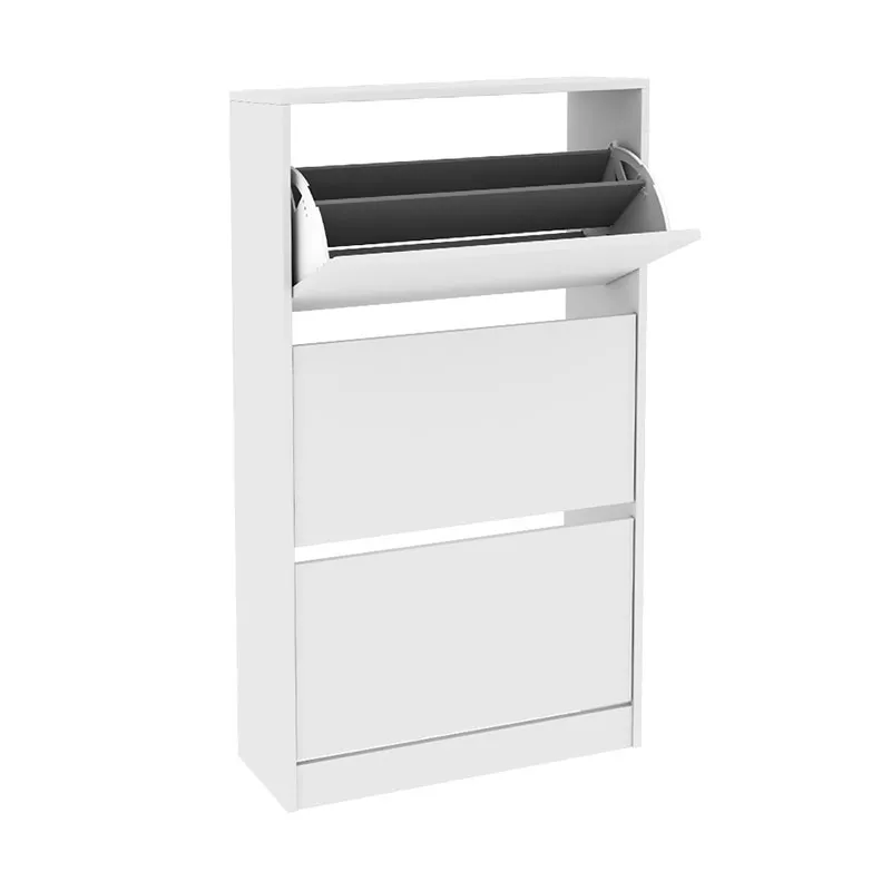 Παπουτσοθήκη Flat Duo Megapap 18 ζεύγων σε χρώμα λευκό 73x26x119εκ. - Παπουτσοθήκες