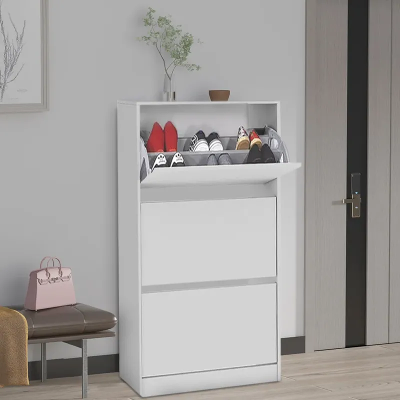 Παπουτσοθήκη Flat Duo Megapap 18 ζεύγων σε χρώμα λευκό 73x26x119εκ. - Παπουτσοθήκες