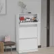 Παπουτσοθήκη Flat Duo Megapap 18 ζεύγων σε χρώμα λευκό 73x26x119εκ. - Παπουτσοθήκες