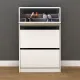 Παπουτσοθήκη Flat Duo Megapap 18 ζεύγων σε χρώμα λευκό 73x26x119εκ. - Παπουτσοθήκες
