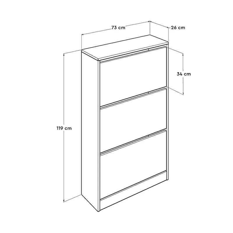Παπουτσοθήκη Flat Duo Megapap 18 ζεύγων σε χρώμα λευκό 73x26x119εκ. - Παπουτσοθήκες