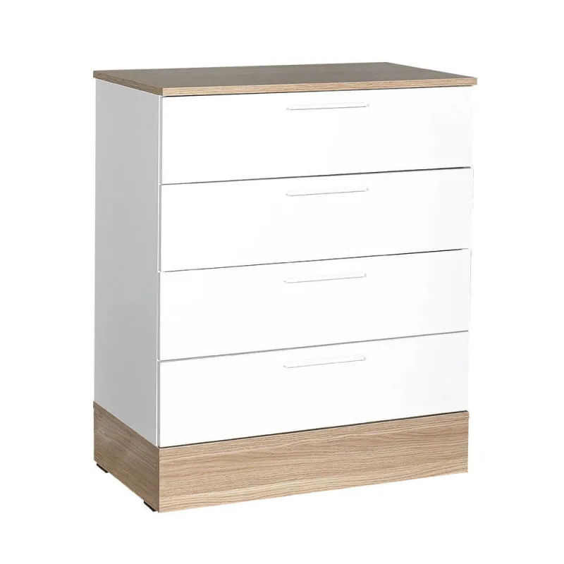 Συρταριέρα Base Megapap χρώμα oak - λευκό 72x40x88εκ. - Συρταριέρες - Τουαλέτες