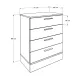 Συρταριέρα Base Megapap χρώμα oak - λευκό 72x40x88εκ. - Συρταριέρες - Τουαλέτες