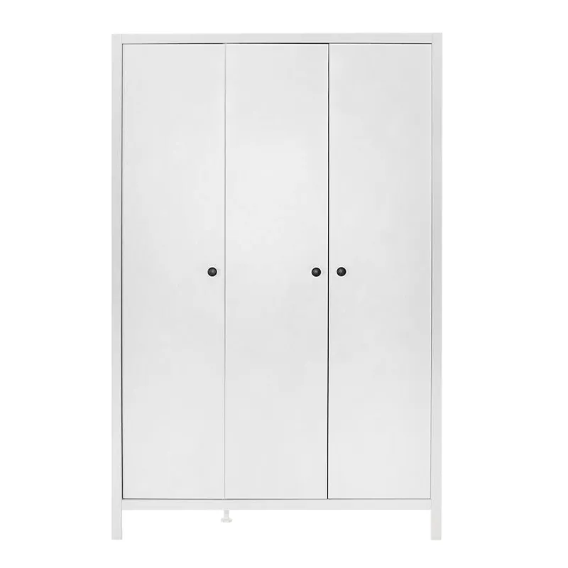 Ντουλάπα ρούχων French Megapap τρίφυλλη χρώμα λευκό 125x54x196εκ.