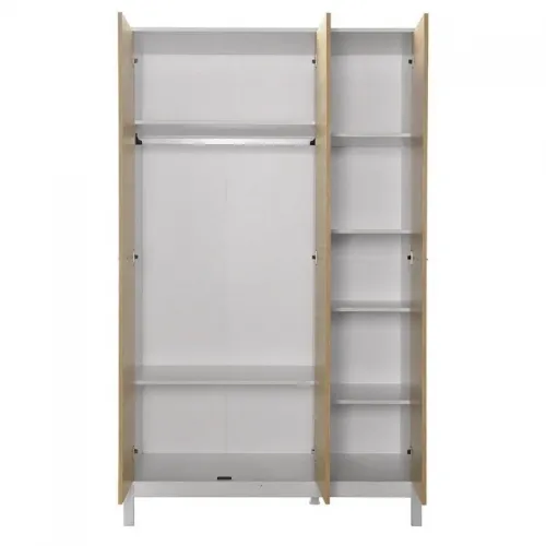 Ντουλάπα ρούχων London Megapap τρίφυλλη χρώμα oak - λευκό 120x52x202εκ.