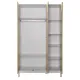 Ντουλάπα ρούχων London Megapap τρίφυλλη χρώμα oak - λευκό 120x52x202εκ.