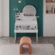Τουαλέτα με καθρέπτη Dior Megapap χρώμα λευκό του πάγου 90x45x138εκ.