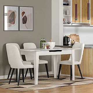 Τραπέζι Trendline Megapap επεκτεινόμενο χρώμα λευκό 120/150x70x75εκ.