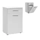 Ντουλάπι - Καλάθι απλύτων Diamond Megapap χρώμα λευκό gloss 52x38x83εκ.