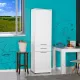 Ντουλάπι με καλάθι απλύτων Diamond Megapap χρώμα λευκό gloss 52x38x187εκ.