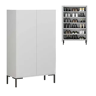 Παπουτσοθήκη - Ντουλάπι Pool Megapap χρώμα λευκό 72x34x119εκ.