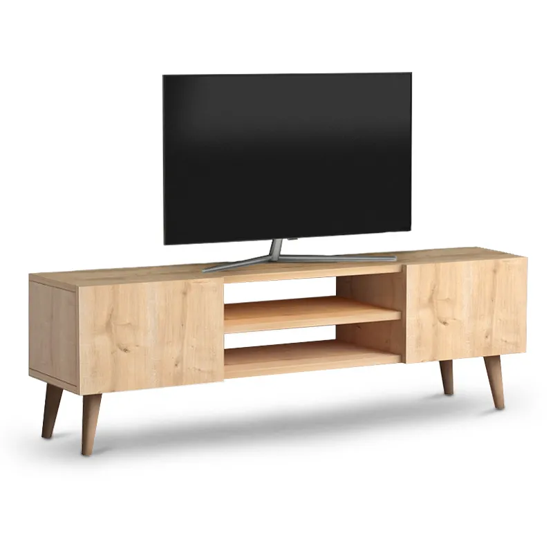 Έπιπλο τηλεόρασης Etna Megapap από μελαμίνη χρώμα oak 120x30x40εκ. - Έπιπλα τηλεόρασης