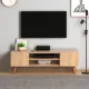 Έπιπλο τηλεόρασης Etna Megapap από μελαμίνη χρώμα oak 120x30x40εκ. - Έπιπλα τηλεόρασης
