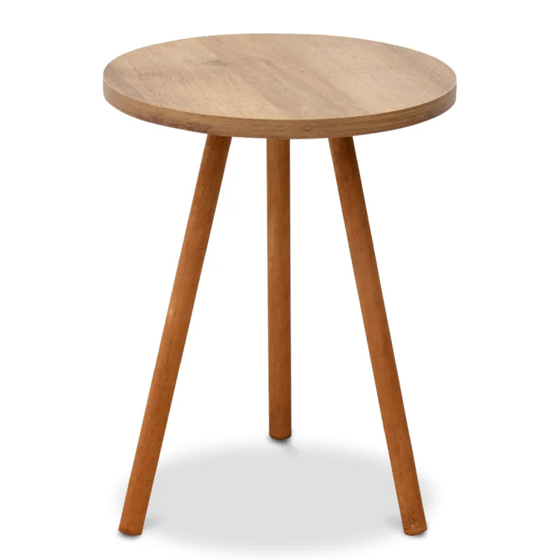 Βοηθητικό τραπεζάκι Roma Megapap από μελαμίνη χρώμα pine oak 33,5x33,5x46εκ. - Τραπεζάκια βοηθητικά