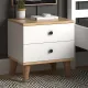 Κομοδίνο Luce Megapap από μελαμίνη χρώμα λευκό - oak 45x35x47εκ. - Κομοδίνα