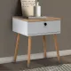 Κομοδίνο Pauline Megapap μελαμίνης χρώμα pine - λευκό 45x35x61εκ. - Κομοδίνα