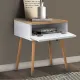 Κομοδίνο Pauline Megapap μελαμίνης χρώμα pine - λευκό 45x35x61εκ. - Κομοδίνα