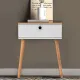 Κομοδίνο Pauline Megapap μελαμίνης χρώμα pine - λευκό 45x35x61εκ. - Κομοδίνα