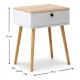 Κομοδίνο Pauline Megapap μελαμίνης χρώμα pine - λευκό 45x35x61εκ. - Κομοδίνα