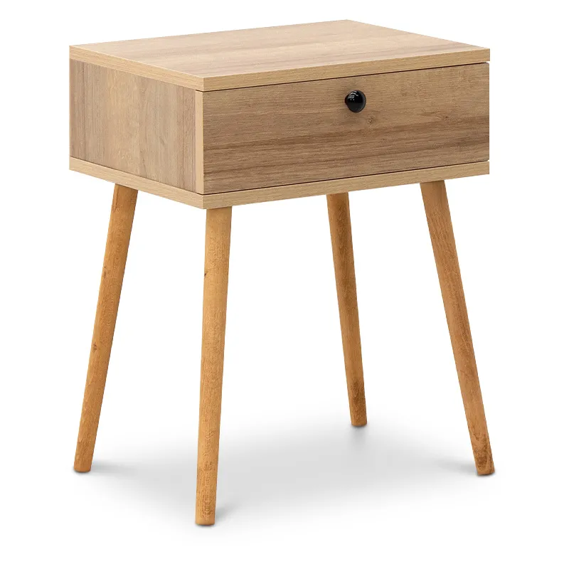 Κομοδίνο Pauline Megapap μελαμίνης χρώμα pine oak 45x35x61εκ. - Κομοδίνα