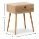 Κομοδίνο Pauline Megapap μελαμίνης χρώμα pine oak 45x35x61εκ. - Κομοδίνα
