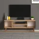 Έπιπλο τηλεόρασης Parma Megapap μελαμίνης χρώμα industrial grey - oak 120x30x40εκ. - Έπιπλα τηλεόρασης