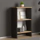 Βιβλιοθήκη μελαμίνης Flora Megapap χρώμα industrial grey - oak 52x25x80εκ. - Βιβλιοθήκες