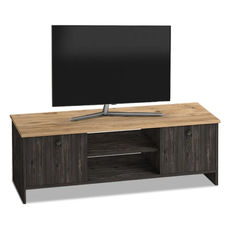 Έπιπλο τηλεόρασης Cube Megapap μελαμίνης χρώμα pine - industrial grey 120x30x40εκ. - Έπιπλα τηλεόρασης
