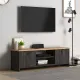 Έπιπλο τηλεόρασης Cube Megapap μελαμίνης χρώμα pine - industrial grey 120x30x40εκ. - Έπιπλα τηλεόρασης