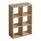 Βιβλιοθήκη Cube Megapap από μελαμίνη χρώμα oak 73,5x34x109εκ. - Βιβλιοθήκες