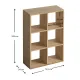 Βιβλιοθήκη Cube Megapap από μελαμίνη χρώμα oak 73,5x34x109εκ. - Βιβλιοθήκες