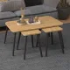 Τραπεζάκι σαλονιού σετ 3 τμχ Oliva Megapap χρώμα oak 90x55x46εκ.