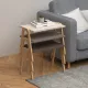 Τραπεζάκια βοηθητικά σετ 3 τμχ Como Megapap χρώμα καφέ - cappuccino - κρεμ 52x32x40εκ.