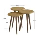 Τραπεζάκι βοηθητικό σετ 3 τμχ Cruz Megapap χρώμα sapphire oak Ø33x46εκ.