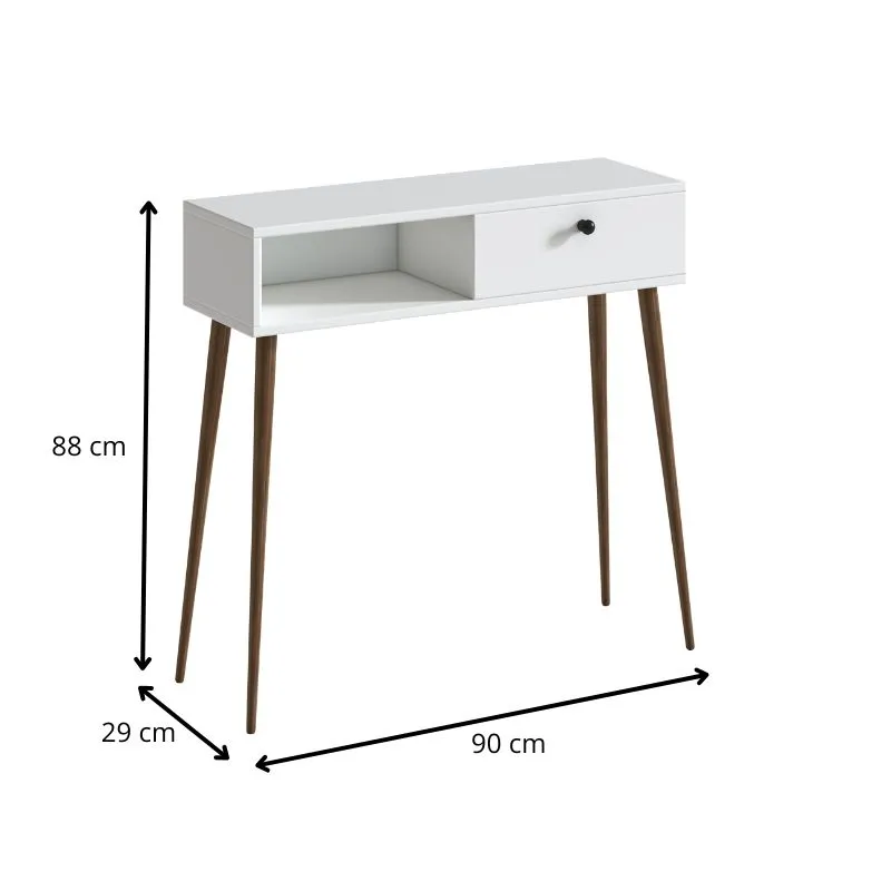Κονσόλα Napoli Megapap χρώμα λευκό 90x29x88εκ.