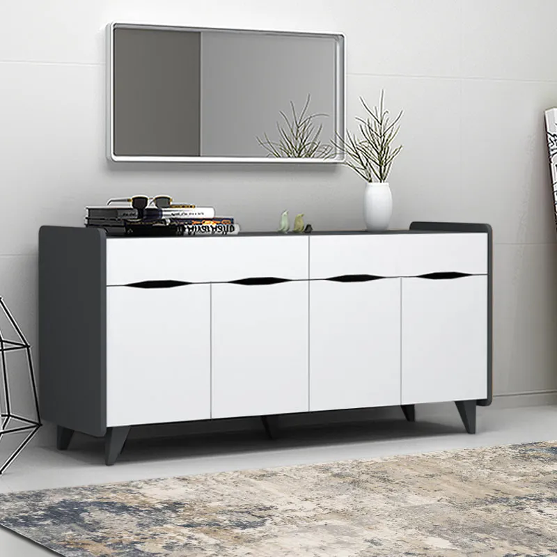 Μπουφές μελαμίνης Sila Megapap χρώμα λευκό - γκρι 140x45x72εκ. - Μπουφέδες