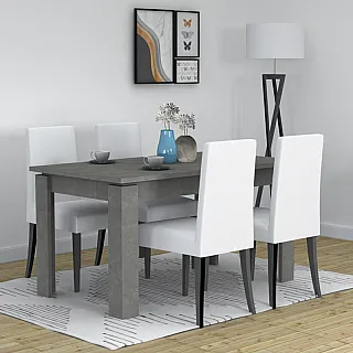 Τραπέζι Denzel Megapap μελαμίνης χρώμα ανθρακί 140x80x76εκ.