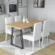 Τραπέζι Gable Megapap μεταλλικό - μελαμίνης χρώμα μαύρο - sonoma 140x80x76εκ. - Τραπέζια