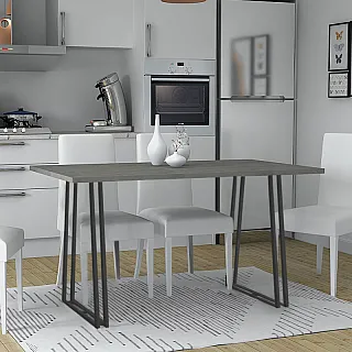 Τραπέζι Gable Megapap μεταλλικό - μελαμίνης χρώμα μαύρο - ανθρακί 140x80x76εκ.