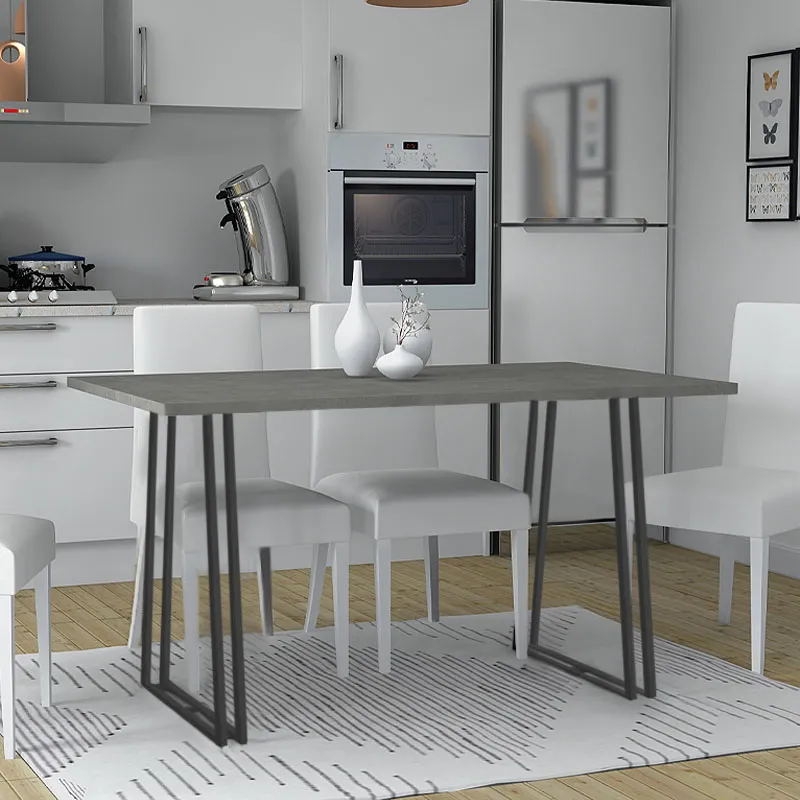 Τραπέζι Gable Megapap μεταλλικό - μελαμίνης χρώμα μαύρο - ανθρακί 140x80x76εκ. - Τραπέζια