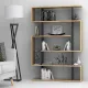 Βιβλιοθήκη μελαμίνης Clint Megapap χρώμα sonoma - ανθρακί 108x25x161εκ. - Βιβλιοθήκες